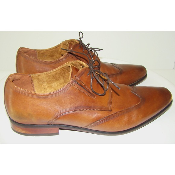 Florsheim Mens Postino Wingtip Cognac Brown Leather Oxfords Shoes Size 13D  C115 main image 6